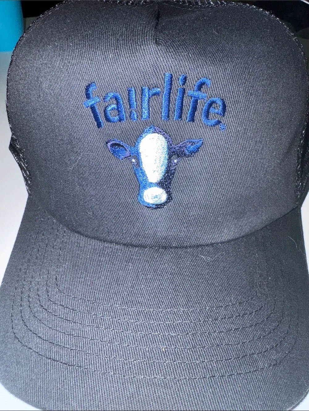 Black Fairlife dairy SnapBack trucker hat